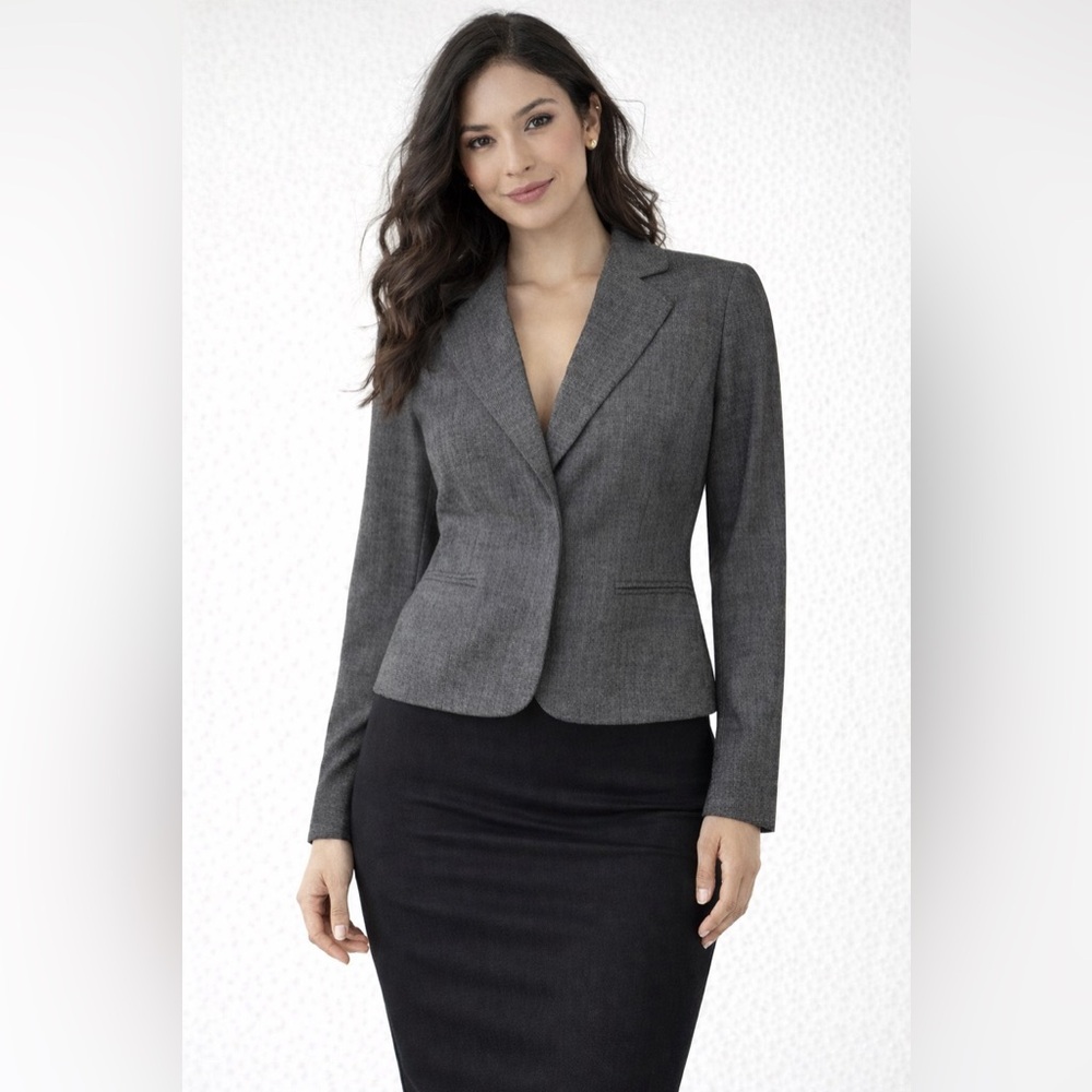 Ann Taylor Black Tweed Blazer Black & Tan Tweed Tailored Blazer Size 2 Petite